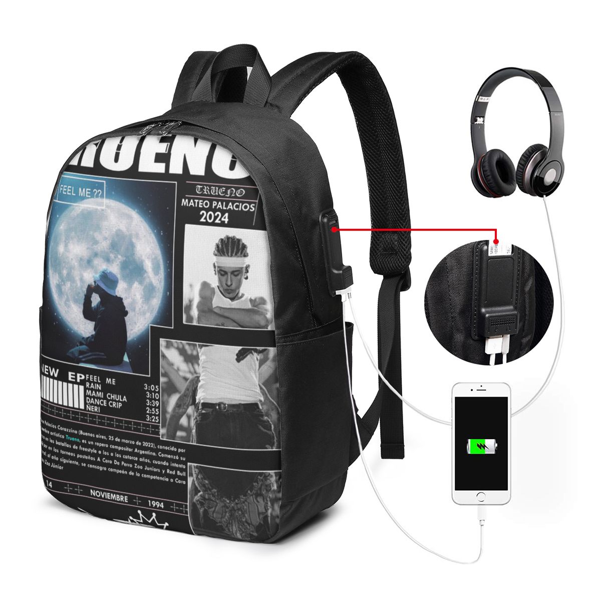 Woman In Bag - Funny Trueno Hip Hop Rapper Backpack