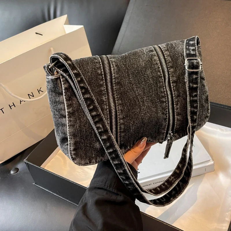 Solid Zipper Denim Versatile S - Women'S Bags New Look recensione e prezzo
