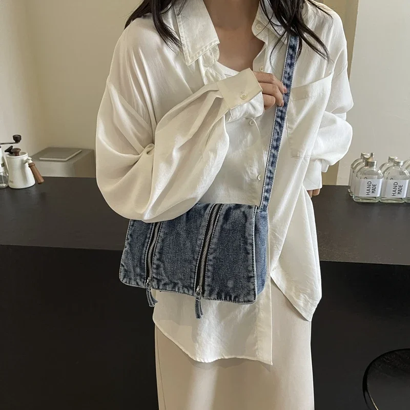 Solid Zipper Denim Versatile S - Women'S Bags New Look recensione e prezzo