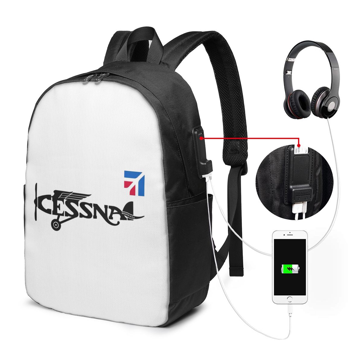 Cessna Logo Backpack Travel No - Woman In Bag recensione e prezzo