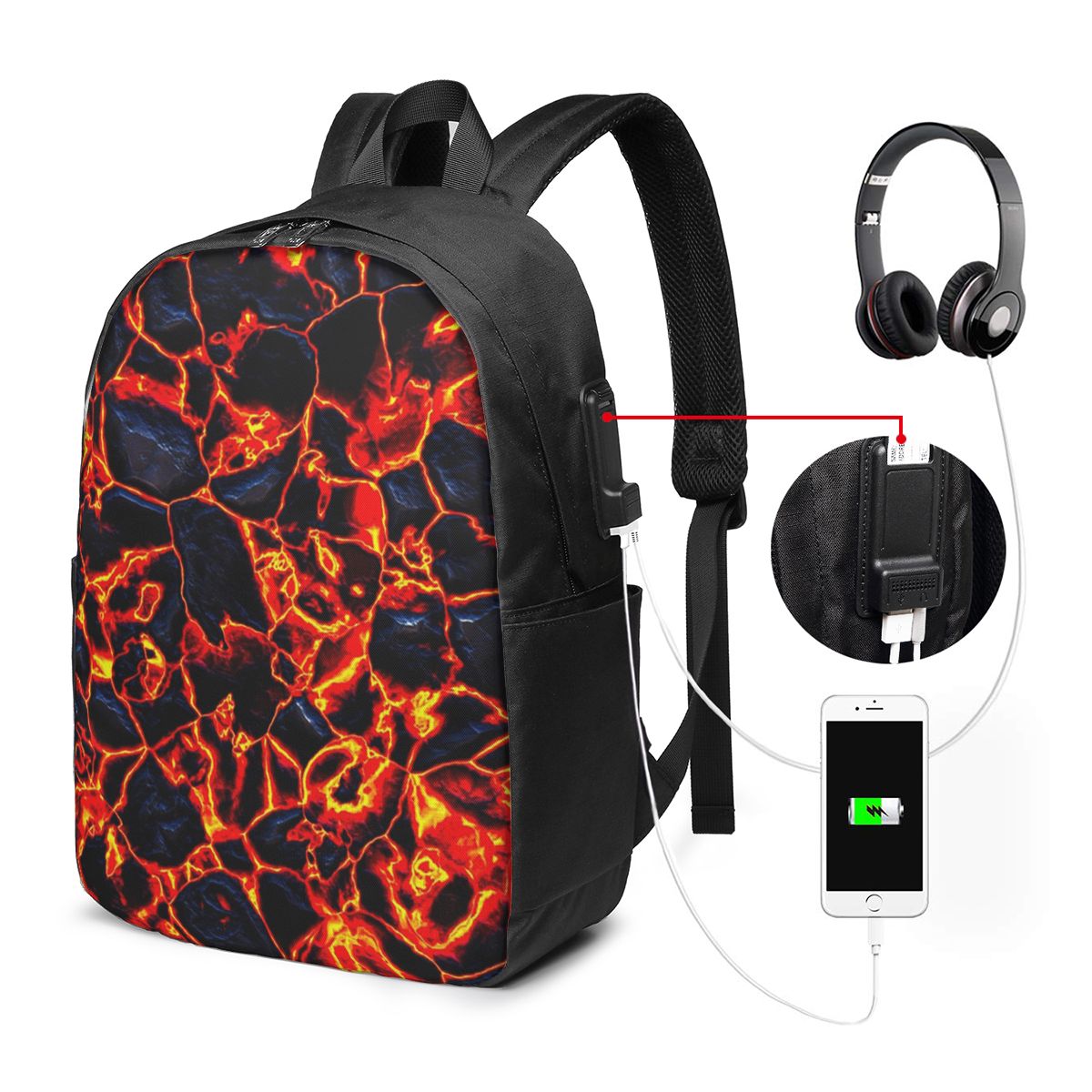 Magma Volcano Lava Fire Backpa - Women Bags College recensione e prezzo