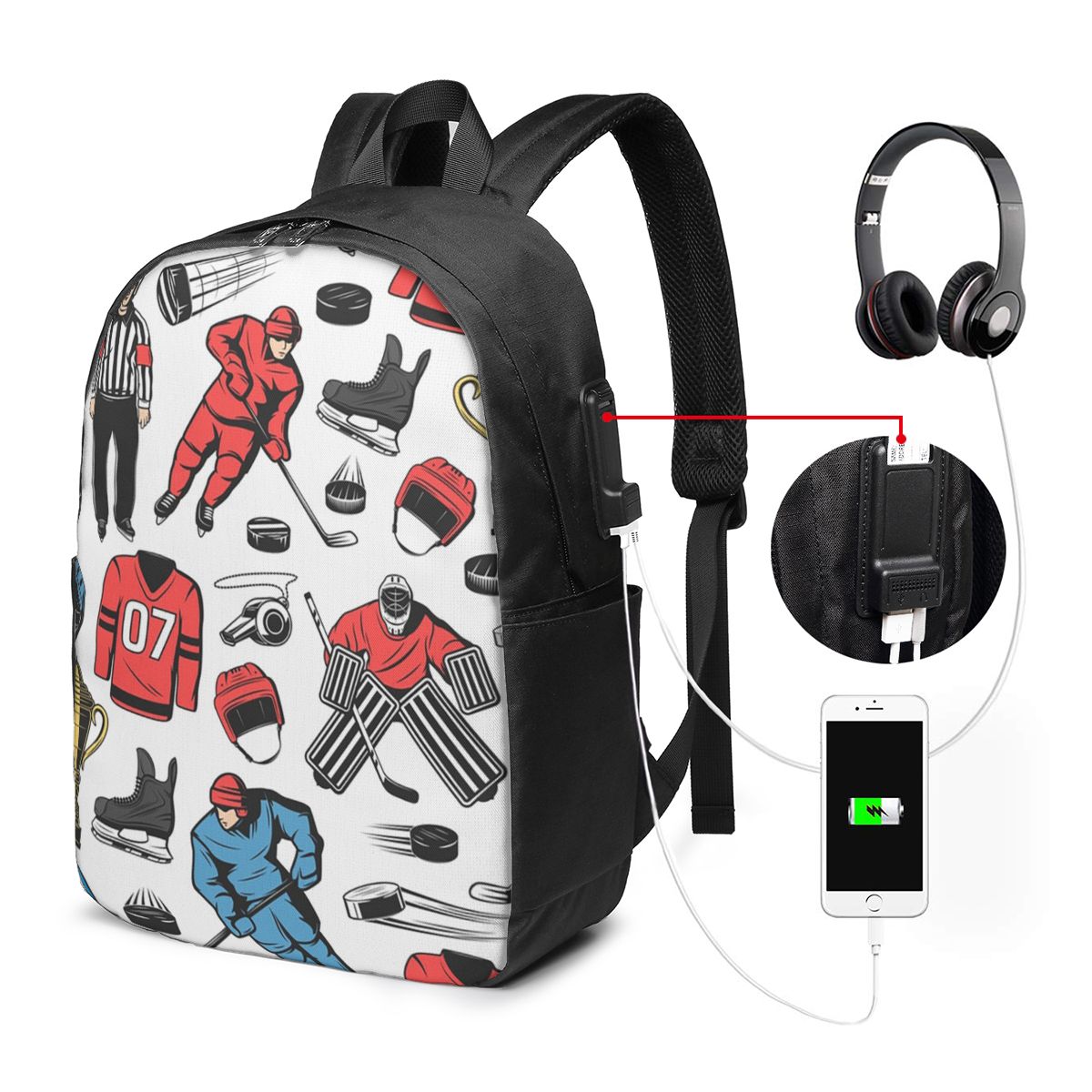 Ice Hockey Players On Rink Bac - Women Bags College recensione e prezzo