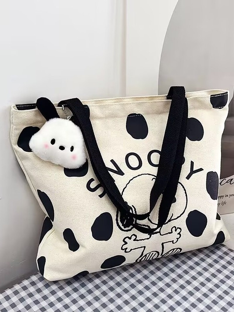 Cartoon Snoopy Canvas Shoulder - Women Bags Gift recensione e prezzo