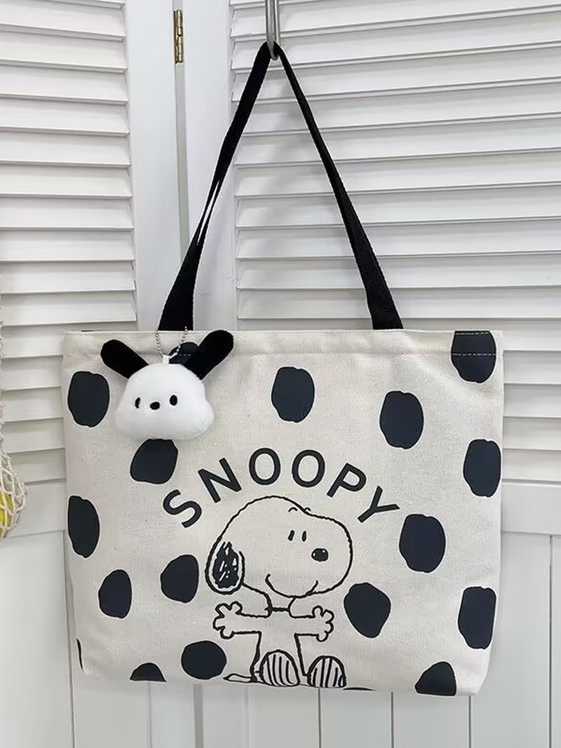 Cartoon Snoopy Canvas Shoulder - Women Bags Gift recensione e prezzo