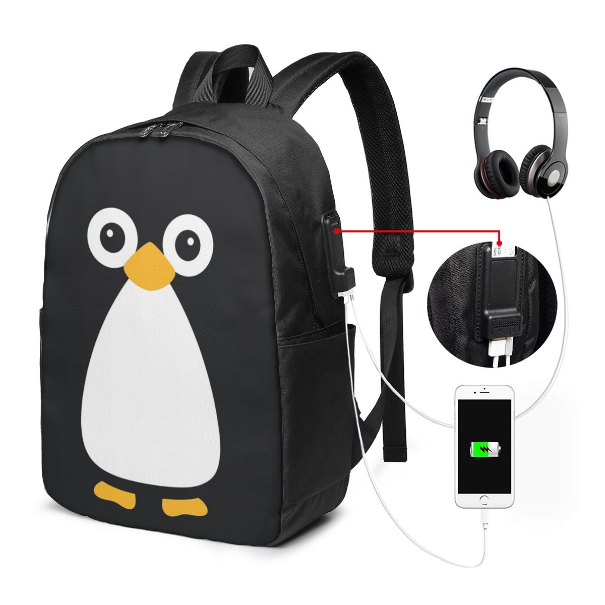 Cute Vector Penguin Backpack T - Women Bags College recensione e prezzo