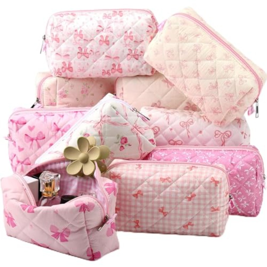 10 Pcs Quilted Makeup Bag Bulk - Woman In Bag recensione e prezzo