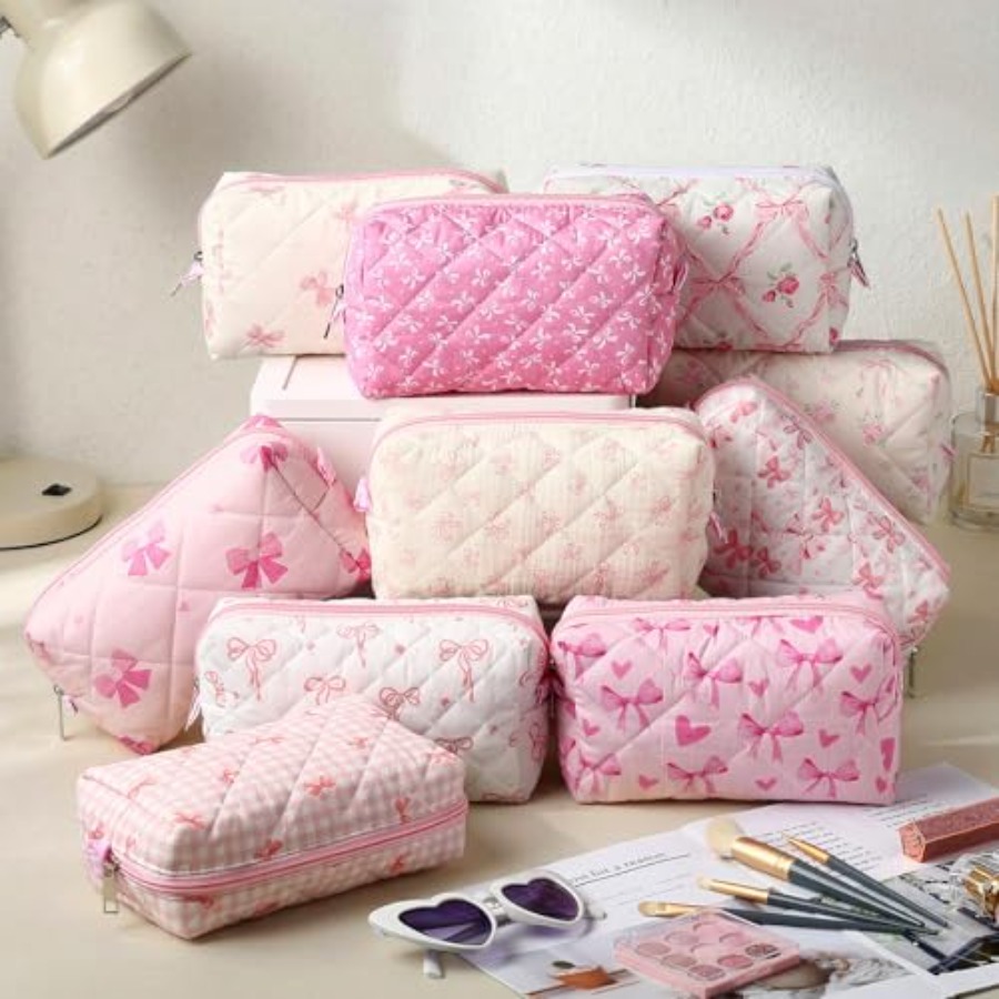 10 Pcs Quilted Makeup Bag Bulk - Woman In Bag recensione e prezzo