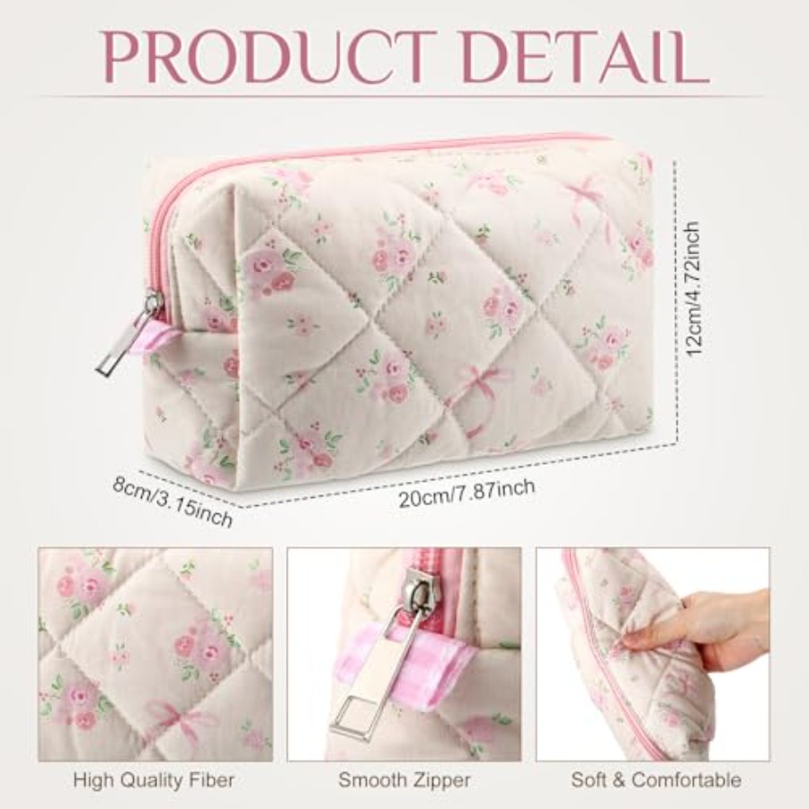 10 Pcs Quilted Makeup Bag Bulk - Woman In Bag recensione e prezzo
