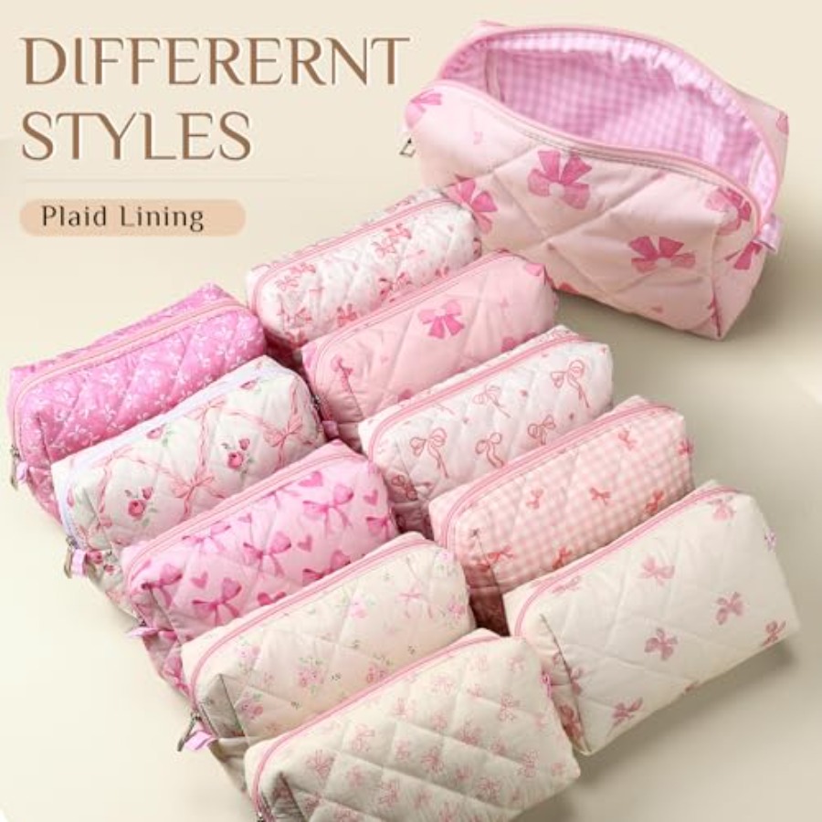 10 Pcs Quilted Makeup Bag Bulk - Woman In Bag recensione e prezzo